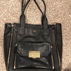 Vince Camuto black leather tote